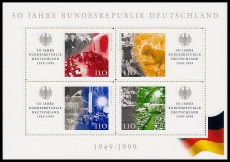 BRD MiNr. Block 49 (2051-2054) **/o 50 Jahre Bundesrepublik Deutschland