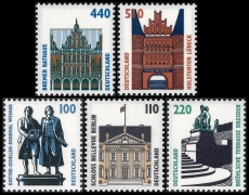 FRG MiNo. 1934-1938 set ** Objects worth seeing (XXI), MNH