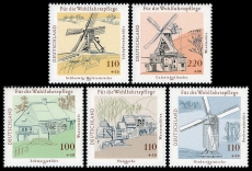 FRG MiNo. 1948-1952 set ** welfare 1997: water- and windmills, MNH