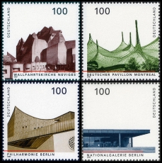 FRG MiNo. 1906-1909 set ** German architecture after 1945, from block 37, MNH
