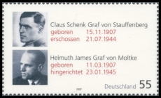 BRD MiNr. 2590 ** Aufrechte Demokraten (IV): von Stauffenberg & Moltke, postfr.