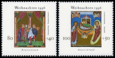 BRD MiNr. 1891-1892 Satz ** Weihnachten 1996, postfrisch