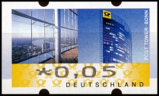 FRG MiNr. ATM 7, Cent value selection ** Frama label: Post Tower, MNH