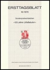 Berlin MiNr. 612 ETB 16/1979 o 125 Jahre Litfaßsäulen