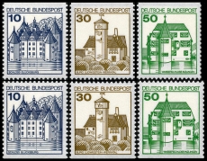 FRG MiNo. 913CII-1038DII set ** Castles & Palaces, letterset, MNH, cut