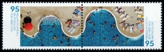 FRG MiNo. 3550/3551 pair ** Germany from above: Outdoor pool in Witten (I), MNH