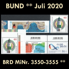 FRG MiNo. 3550-3555 ** New issues Germany July 2020, MNH