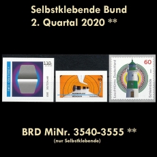 FRG MiNo. 3540-3555 ** Self-adhesives Germany Q2 2020, MNH
