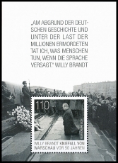 FRG MiNo. Block 87 (3579) ** Willy Brandt: Kneeling in Warsaw 50 years ago, MNH