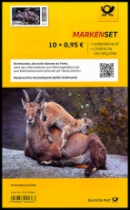 FRG MiNo. FB 109 (3629) ** Young Wild Animals: Ibex, foil sheet, self-adh., MNH