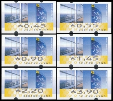FRG MiNr. ATM 7 set 45-390 Euro cent ** Frama labels: Post Tower, MNH