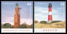 FRG MiNo. 2612-2613 set ** Lighthouses: Bremerhaven Oberfeuer & Hörnum, MNH