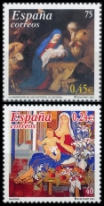 ES 3671-3672 set ** Christmas 2001, from sheet ES 102, wet-adhesive, MNH