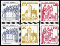 FRG MiNo. 913CI-916DI set ** Castles & Palaces, letterpress, MNH, cut