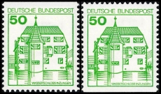 BRD MiNr. 1038CI/DI ** Burgen & Schlösser, Buchdruck, postfr., geschnitten