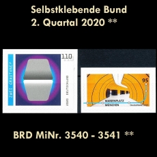 FRG MiNo. 3540-3541 ** Self-adhesives Germany Q2 2020, MNH