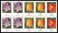 FRG MiNr. 2471,2480,2484 Do,Du,Eo,Eu ** Se-tenant printing flowers, imperforate, MNH