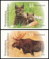 FRG MiNo. 2921-2922 set ** Recolonization by native wildlife, MNH, self-adhesive