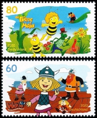 FRG MiNo. 3576-3577 Set ** Series Childhood Heroes: Wickie & Maya the Bee, MNH