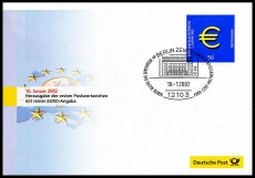 BRD MiNr. 2234 o Euro-Bargeldeinführung, Ersttagsstempel, Gedenkblatt