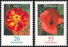 FRG MiNo. 2471-2472 set ** Flowers (IV): Tagetes and corn poppy, MNH