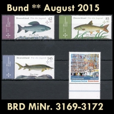 BRD MiNr. 3169-3172 ** Neuausgaben Bund August 2015, postfrisch