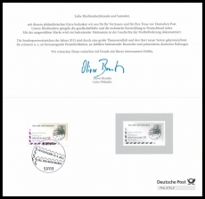 BRD MiNr. 2954 o Tag der Briefmarke, Ersttagsstempel, philatelist. Dankeschön