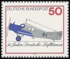 BRD MiNr. 878 ** 50 Jahre Deutsche Lufthansa, postfrisch