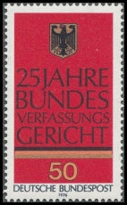 BRD MiNr. 879 ** 25 Jahre Bundesverfassungsgericht, Karlsruhe, postfrisch