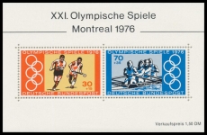 FRG MiNo. Block 12 (888-889) ** Summer Olympics 1976, Montreal, Miniature sheet, MNH