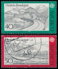 FRG MiNo. 934-935 set, C.E.P.T.- Landscapes, postmarked