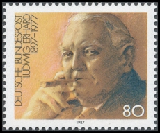 FRG MiNo. 1308 ** Erhard, Ludwig, MNH