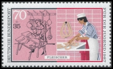 FRG MiNo. 1317 ** Youth 1987: Handworkers - butcher, MNH