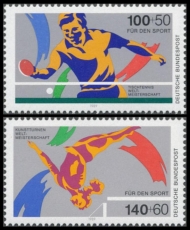 BRD MiNr. 1408-1409 Satz ** Sporthilfe 1989, postfrisch