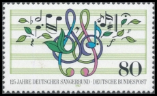 BRD MiNr. 1319 ** 125 Jahre Deutscher Sängerbund, postfrisch