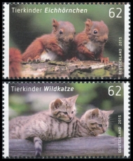 BRD MiNr. 3124-3125 Satz ** Tierbabys (III): Eichhörnchen + Wildkatze, postfr.