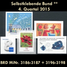 FRG MiNo. 3186-3198 ** Self-adhesives Germany Q4 2015, MNH