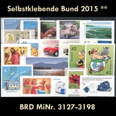 FRG MiNo. 3127-3198 ** Self-adhesives Germany year 2015, MNH