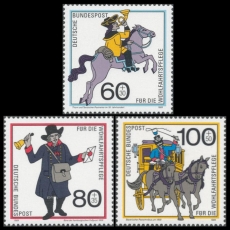 FRG MiNo. 1437-1439 set ** Welfare 1989: Mail transport over the centuries, MNH