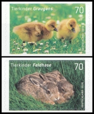 FRG MiNo. 3222-3223 set ** Hare and greylag, MNH, self-adhesive