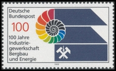 BRD MiNr. 1436 ** 100 Jahre Industriegewerkschaft Bergbau u. Energie, postfrisch