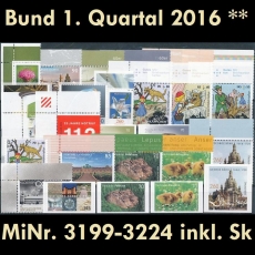 FRG MiNo. 3199-3224 ** New issues 1st Quarter 2016, MNH, incl. self-adhesives