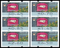 FRG MiNr. ATM 9 set 45-450 Euro cent ** Frama labels: Receive letters, MNH