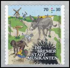 FRG MiNo. 3287 ** Welfare 2017: Bremen Town Musicians, MNH, self-adhesive