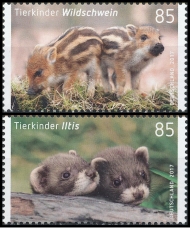 FRG MiNo. 3288-3289 set ** Series Animal children: Iltis & wild boar, MNH