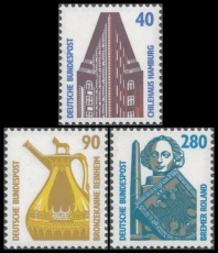 FRG MiNo. 1379-1381 set ** Objects worth seeing (IV), MNH