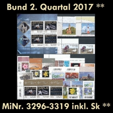 FRG MiNo. 3296-3319 ** New issues 2nd Quarter 2017, MNH, incl. self-adhesives