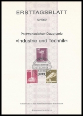 BRD MiNr. 1134-1135, 1138 ETB 12/1982 o Industrie und Technik (III)