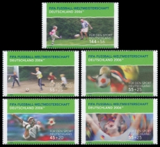 FRG MiNo. 2324-2328 set ** Sports Aid 2003: Football World Cup 2006, MNH