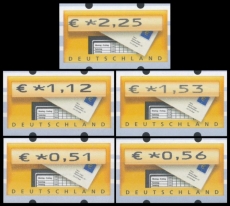 FRG MiNo. ATM 5 set 51-225 Euro cent ** Frama labels: mailbox, MNH